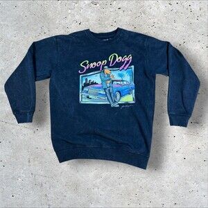 Joe Cool Snoop Dogg Crewneck Sweatshirt Medium M Black Acid Wash Rap Hip Hop